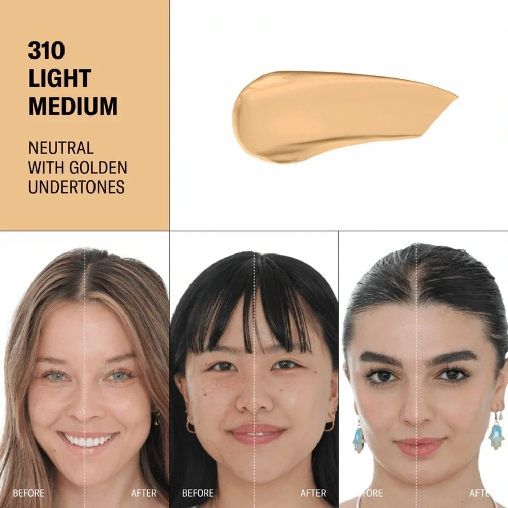 Youthforia Date Night Skin Tint Serum Foundation - 310 Light/Med Neut/Gold Under